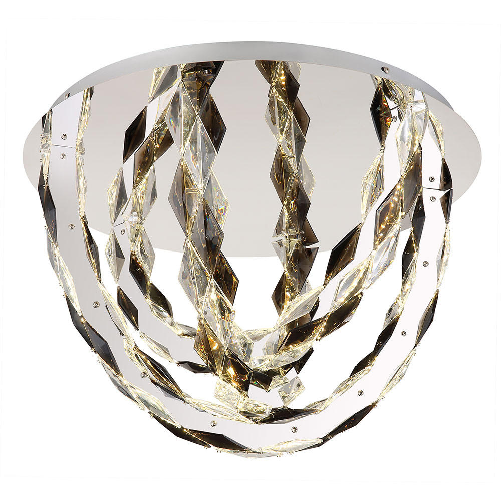 LED DECKENLEUCHTE Metall Chrom Rauch - Silberfarben, Metall (60/60/42cm) - Globo Lighting