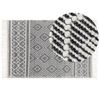 KURZFLOR-TEPPICH Savuca 230/160 cm - Schwarz, Textil (160/230cm) - Beliani