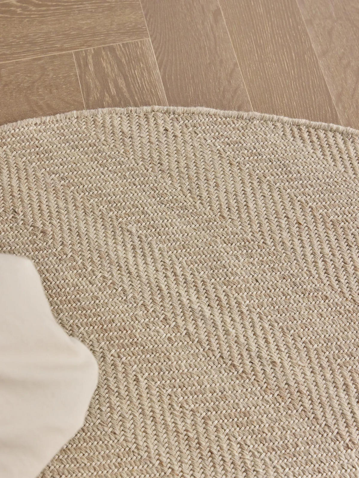 WOLLTEPPICH Lars Beige ø 200 cm rund - Beige, Naturmaterialien/Kunststoff (200/200cm) - benuta