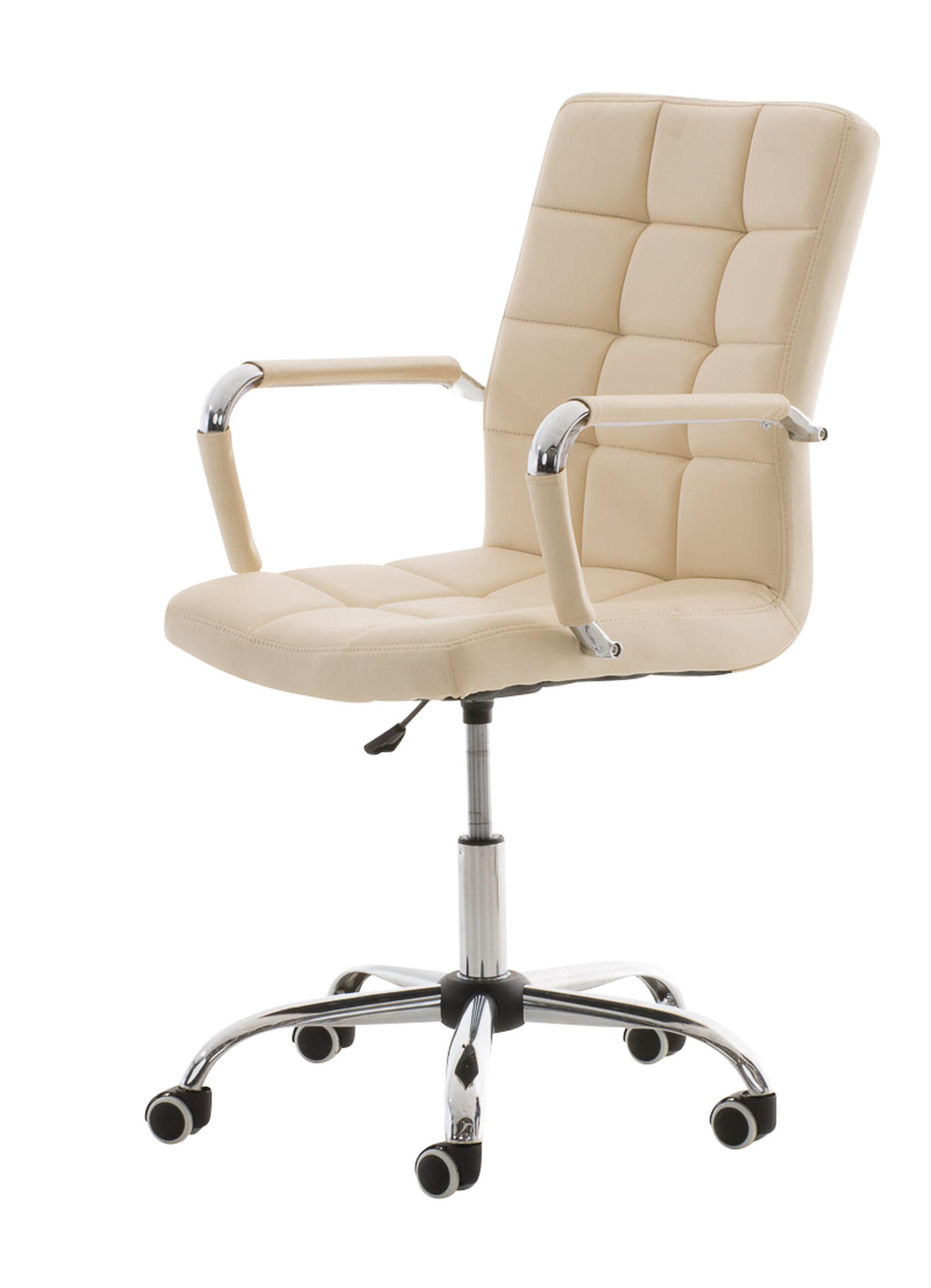 BÜROSTUHL Deal V2, Kunstleder Creme - Creme, Textil/Metall (54/101/59cm) - TPFLiving