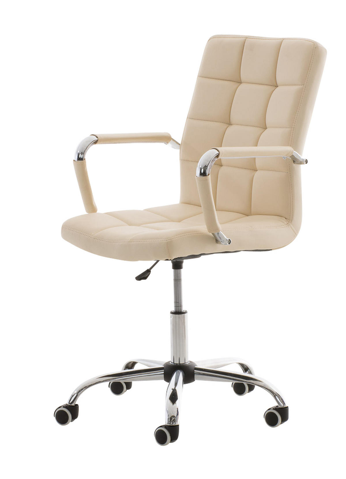 BÜROSTUHL Deal V2, Kunstleder Creme - Creme, Textil/Metall (54/101/59cm) - TPFLiving