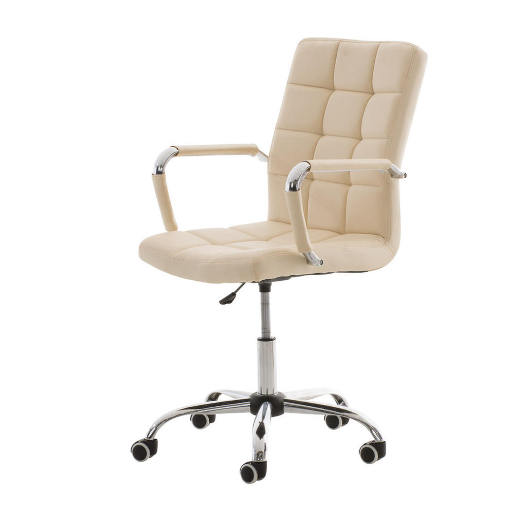 Thumbnail - TPFLiving Bürostuhl, Creme, Textil, 54x101x59 cm, Arbeitszimmer, Bürostühle, Drehstühle