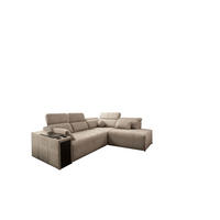 ECKSOFA Mindy VII mit Schlaffunktion und verstellbarer Rückenlehne, Stoff Verita KaltesBeige Rechts - Creme, Holz/Textil (288/230cm) - Kaiser Möbel