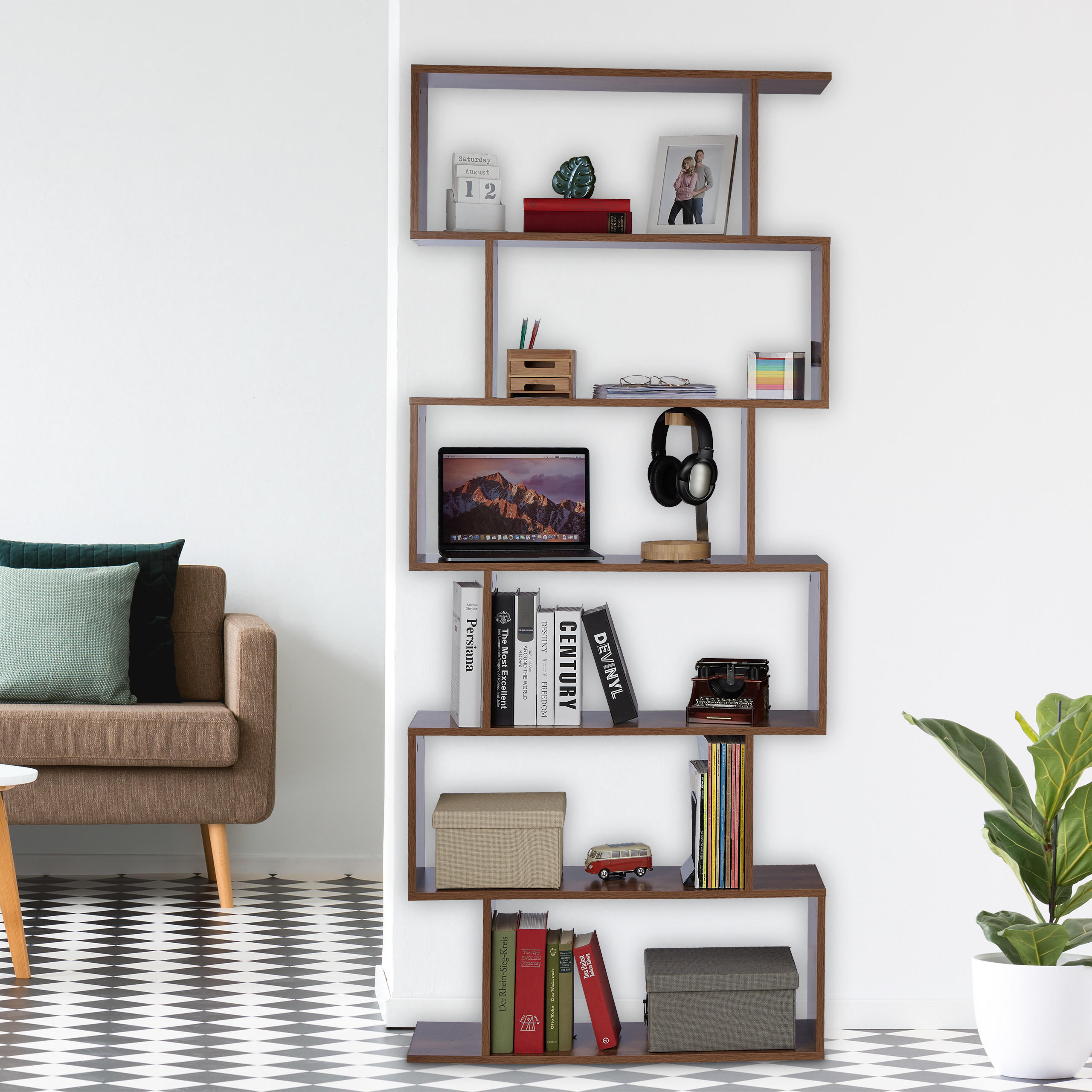 BÜCHERREGAL - Braun, Holzwerkstoff (80/190.5/23cm) - Relaxdays