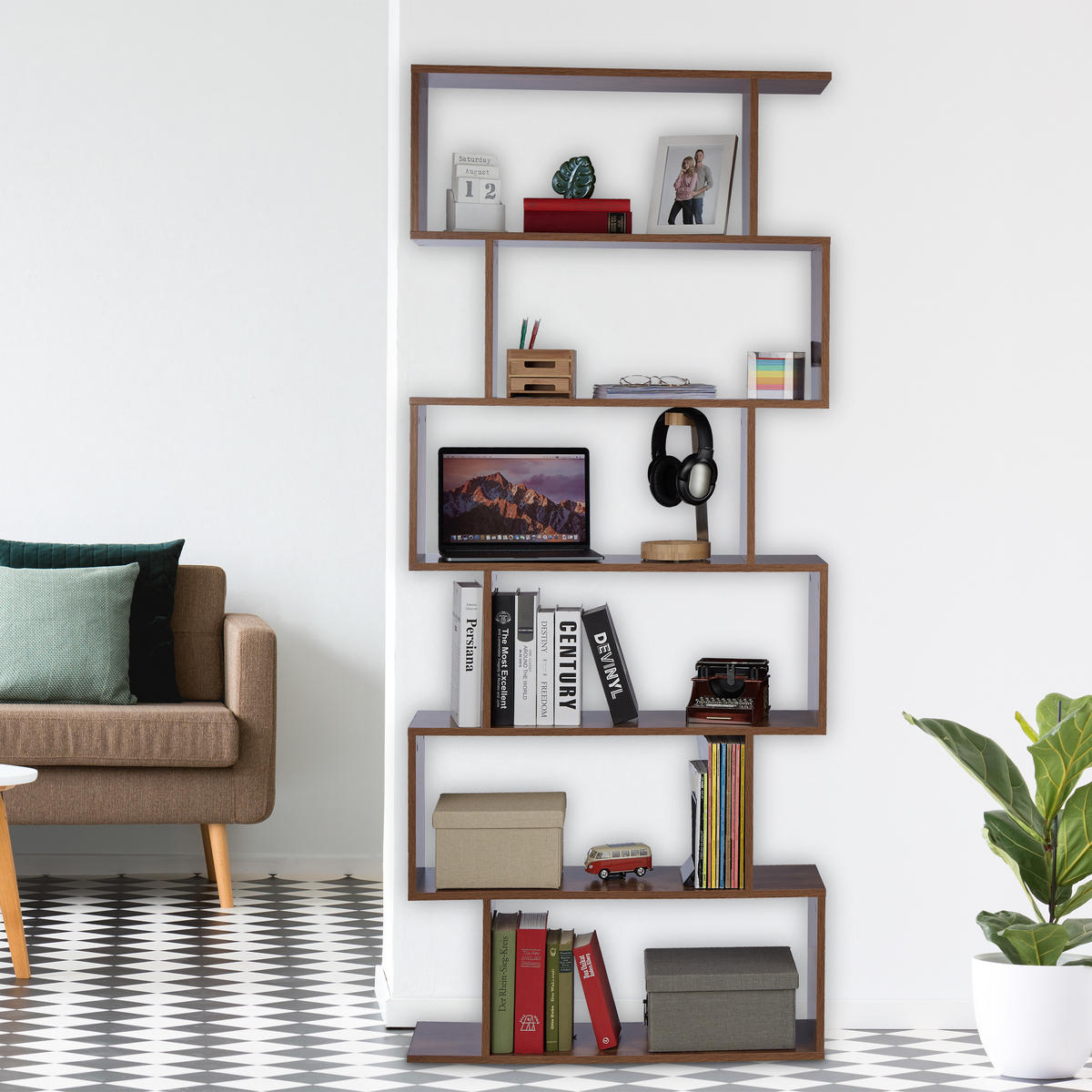 BÜCHERREGAL - Braun, Holzwerkstoff (80/190.5/23cm) - Relaxdays