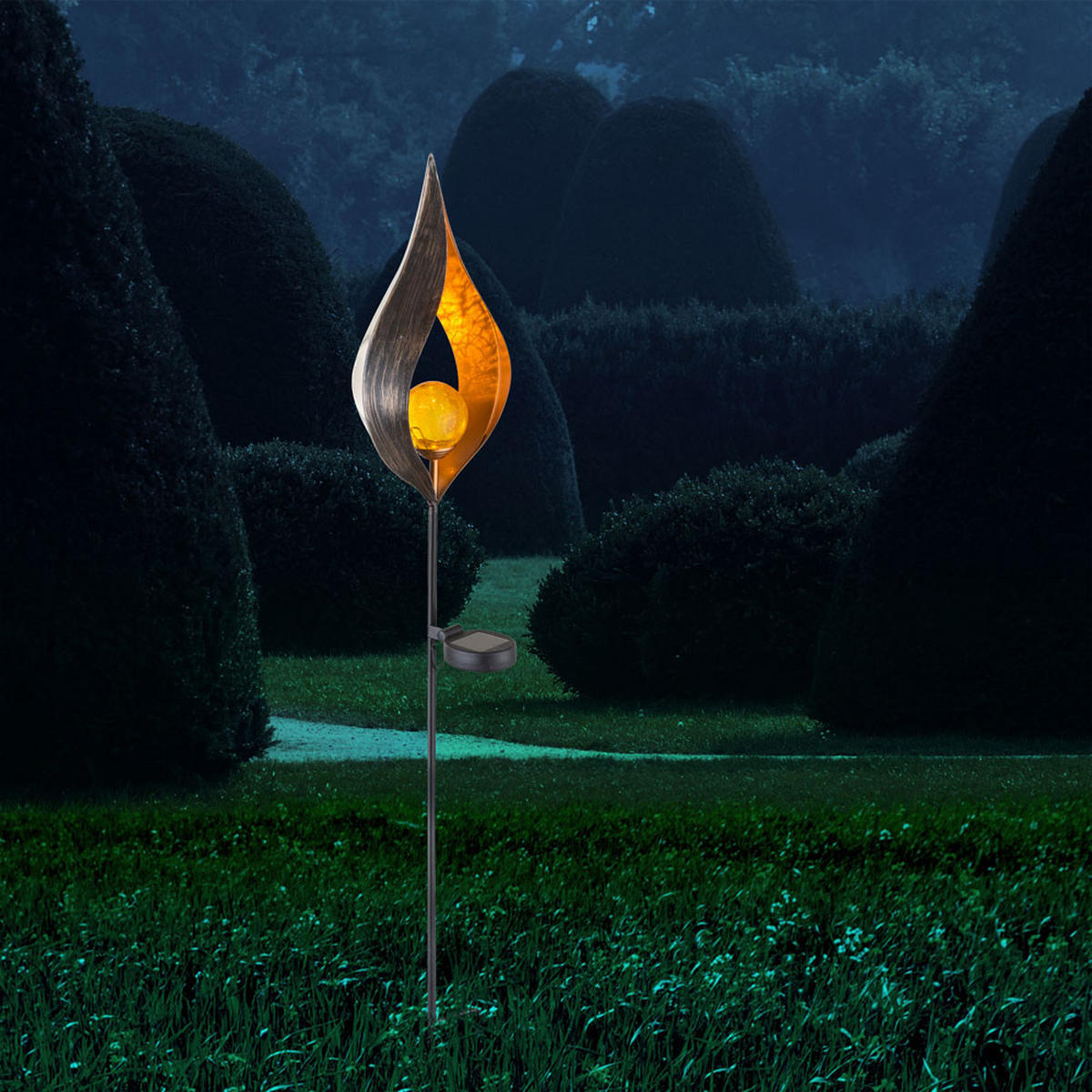 LED AUSSENLEUCHTE Bronze Solar Design - Bronzefarben, Metall (17.5/6/90cm) - Globo Lighting