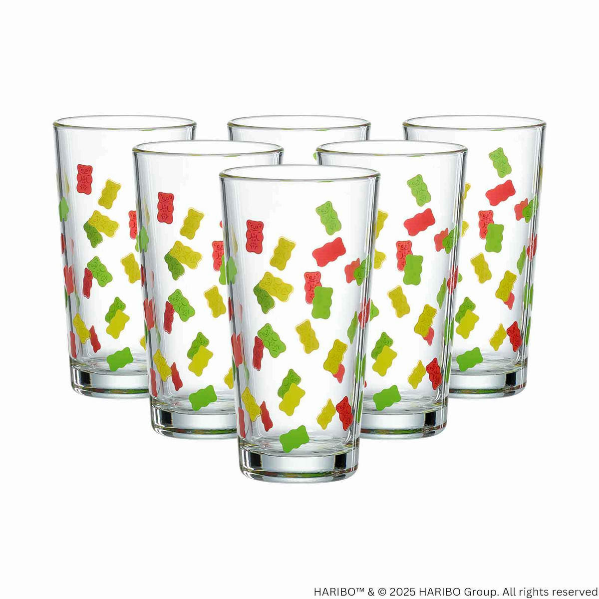TRINKGLÄSER Haribo Allover bunt 380 ml 6er Set - Multicolor, Glas (0.38L) - Ritzenhoff Breker