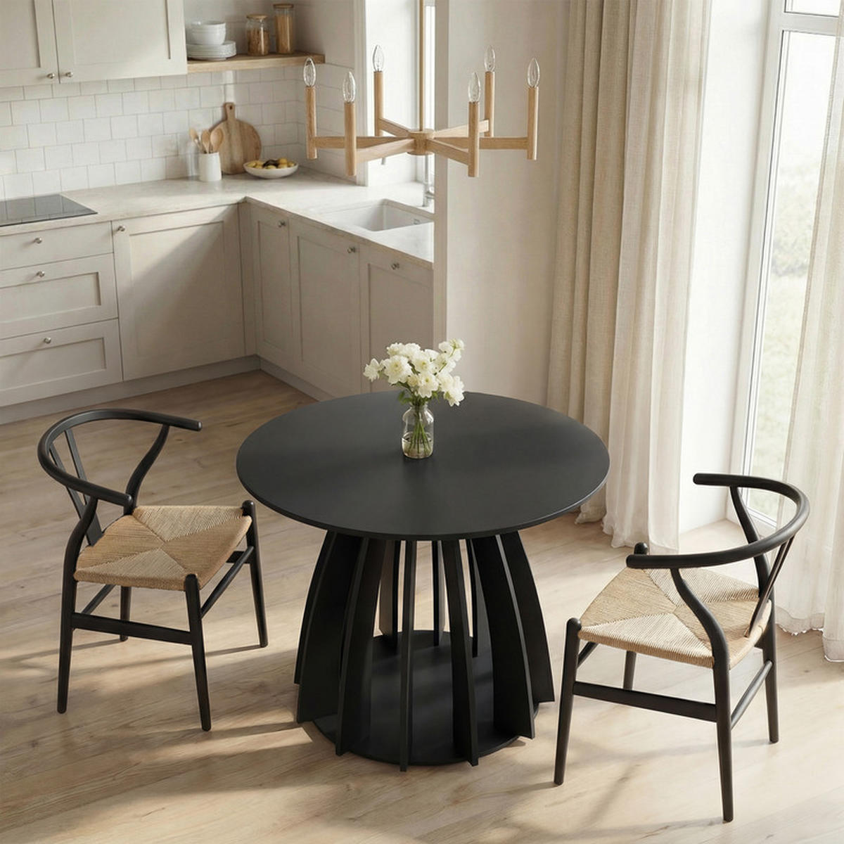 ESSTISCH VENO 100/76 cm Schwarz - Schwarz, Holzwerkstoff (100/100/76cm) - Idohome