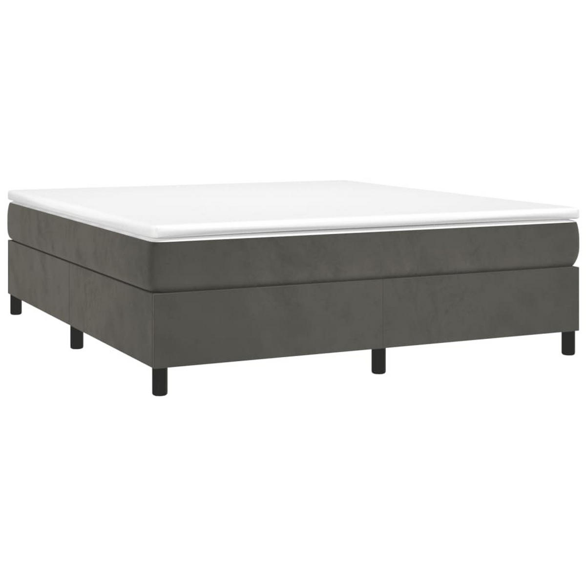BETTGESTELL Dunkelgrau 180/200 Cm Samt - Grau, Holzwerkstoff (180/200cm) - vidaXL