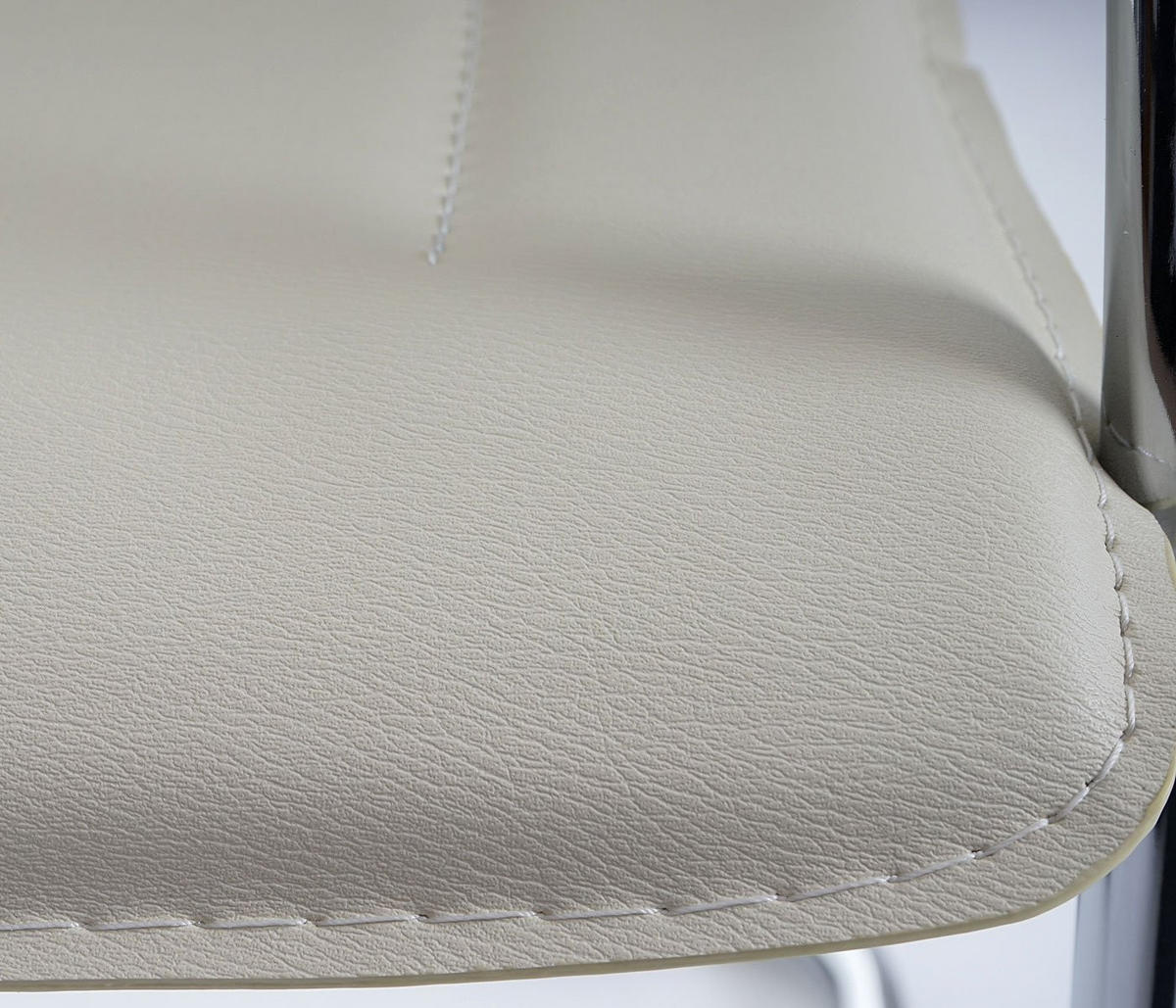 ESSZIMMERSTUHL Sammy 93x56x56cm Sitzhöhe 47cm Stahl Creme Freischwinger - Creme, Textil (56/93/56cm) - CHEFGASTRO