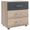 NACHTKONSOLE Taiga Eichen sägerau / graphit 52 / 38 / 58cm - Eichefarben/Graphitfarben, Holz/Holzwerkstoff (52/58/38cm) - Wimex