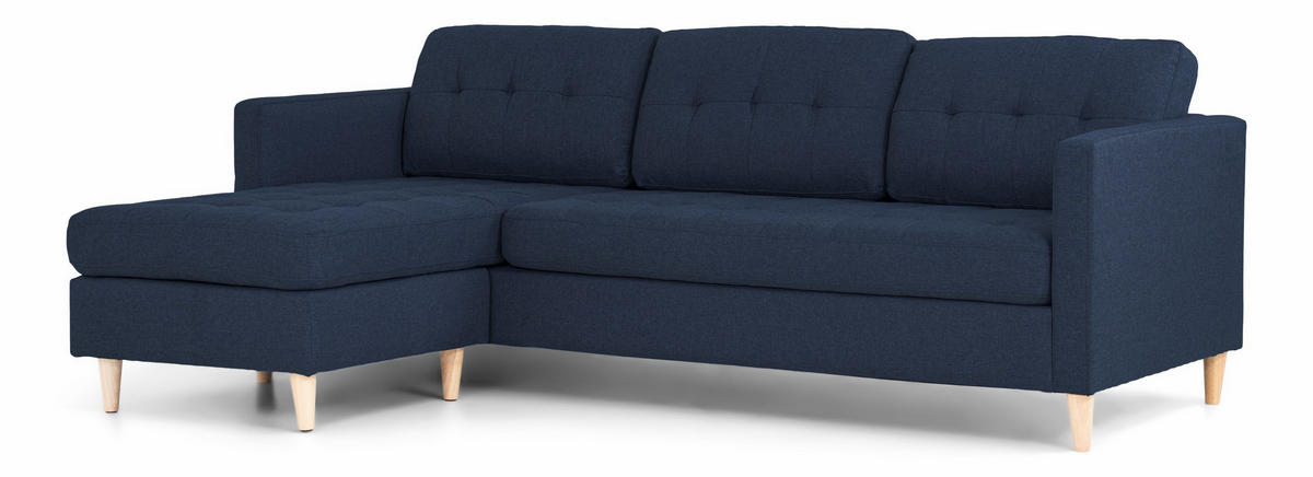 ECKSOFA Stoff blau - Dunkelblau, Textil (219/151cm) - ebuy24