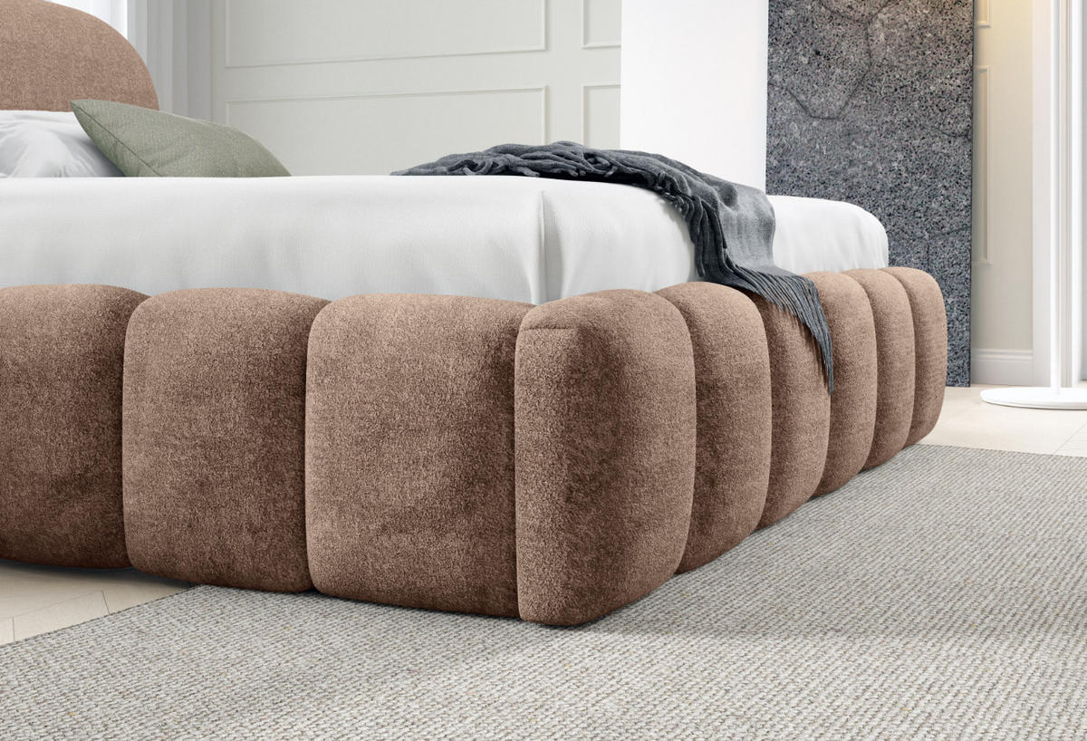 POLSTERBETT mit Stauraum 140x200 cm in Braun - Braun, Textil (140/200cm) - Home Collective