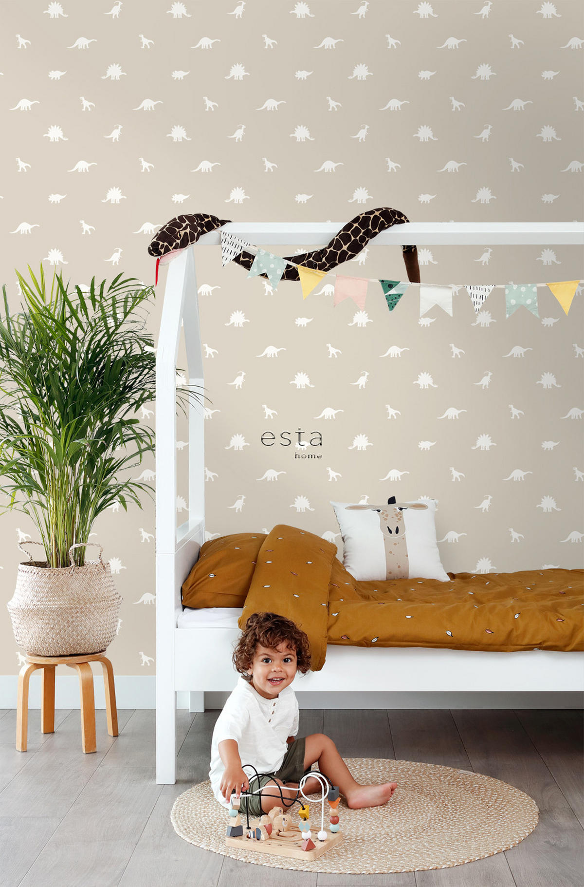 TAPETE Dinosaurier 53 cm x 10.05 m - Beige, Papier (53/0.1cm) - ESTAhome