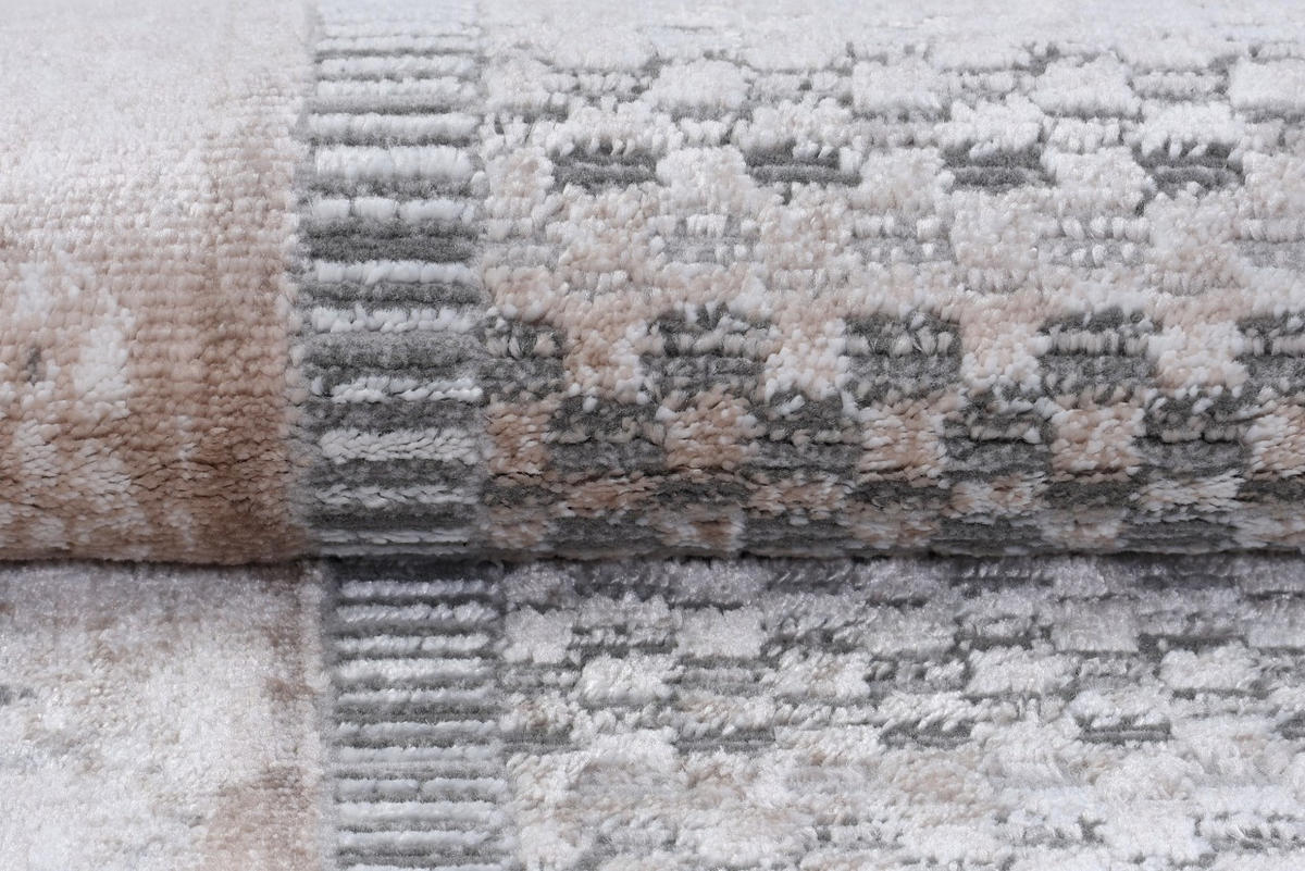 KOBEREC béžový grafitový krémový - 160 x 230 cm - viacfarebná, textil (160/230cm) - Mazovia