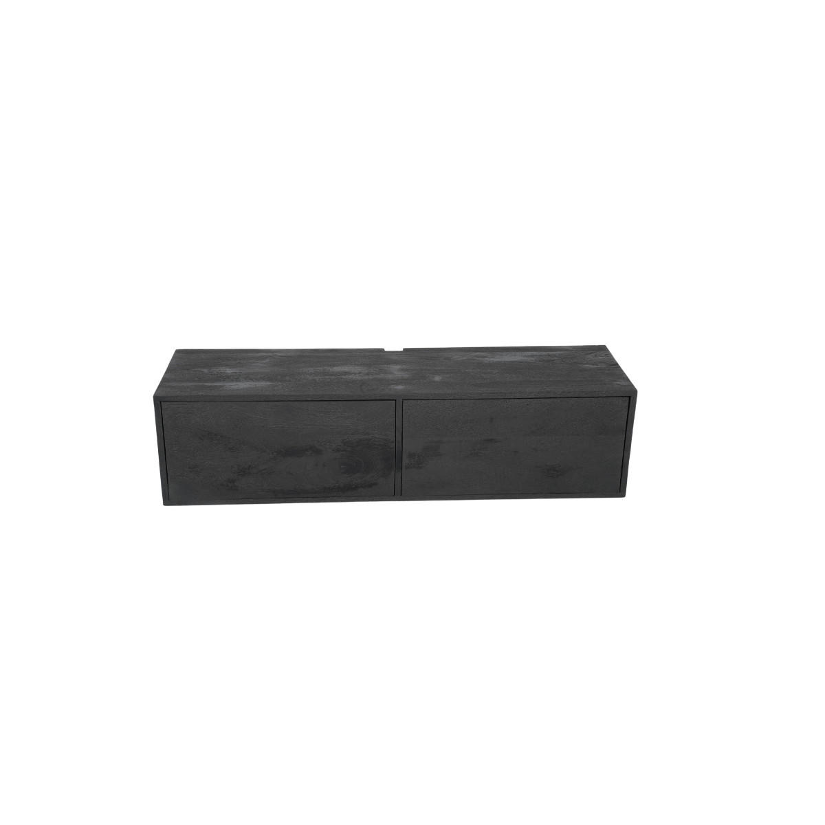 LOWBOARD Quantum Mangoholz 120 cm / 35 cm Schwarz - Schwarz, Holz (120/30/35cm) - Villa Möbel