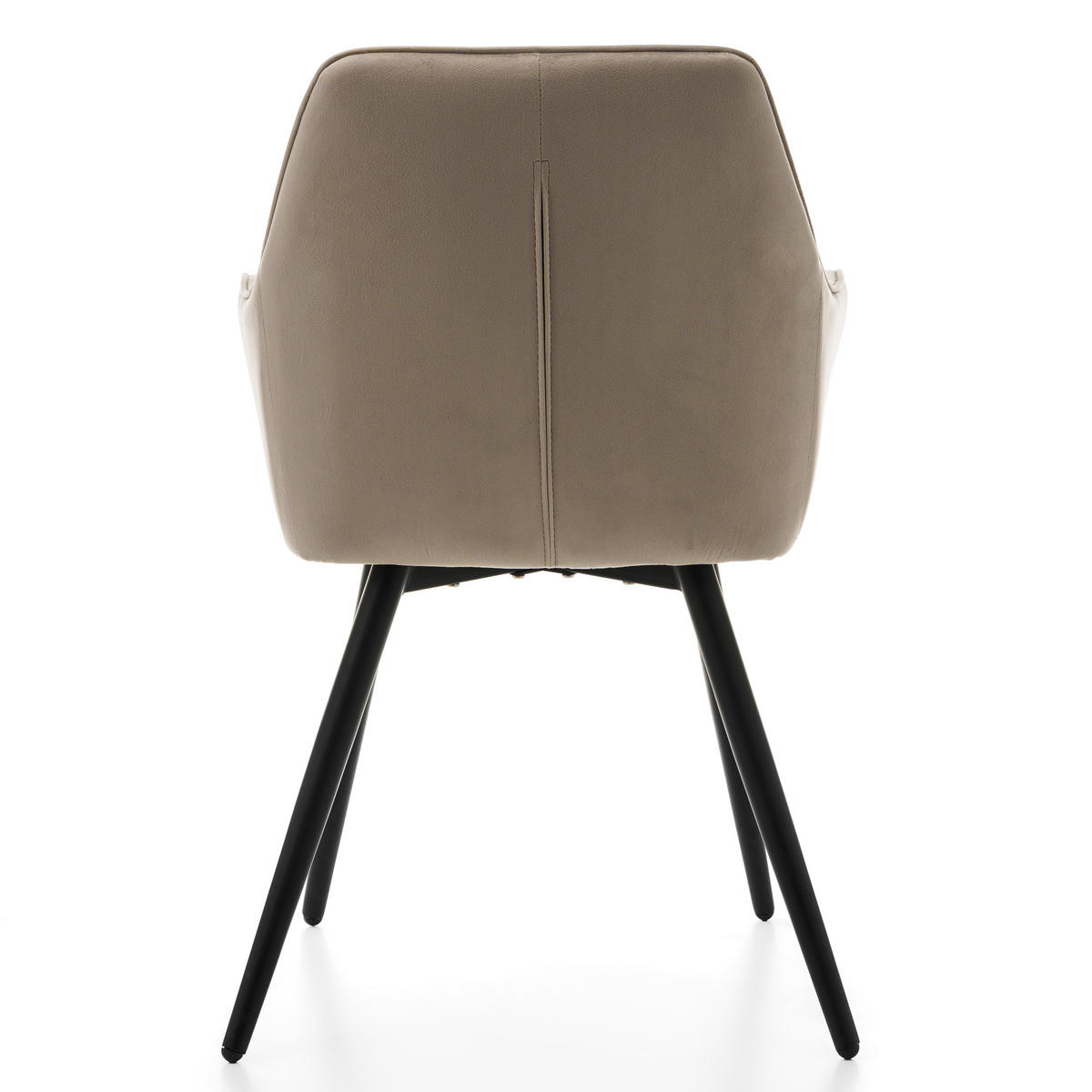 STUHL PASSO gepolstert mit Steppung - dunkelbeige - Samt Velours - Beige/Schwarz, Textil/Metall (58/87/60cm) - NEW HOME