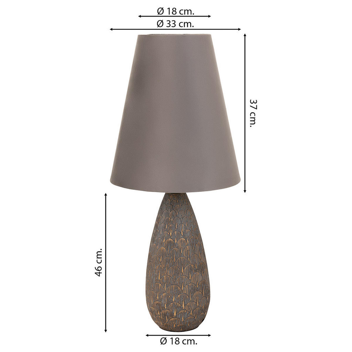 LAMPE aus Polyresin, golden - Goldfarben, Stein (18/18/46cm) - Wanderlust