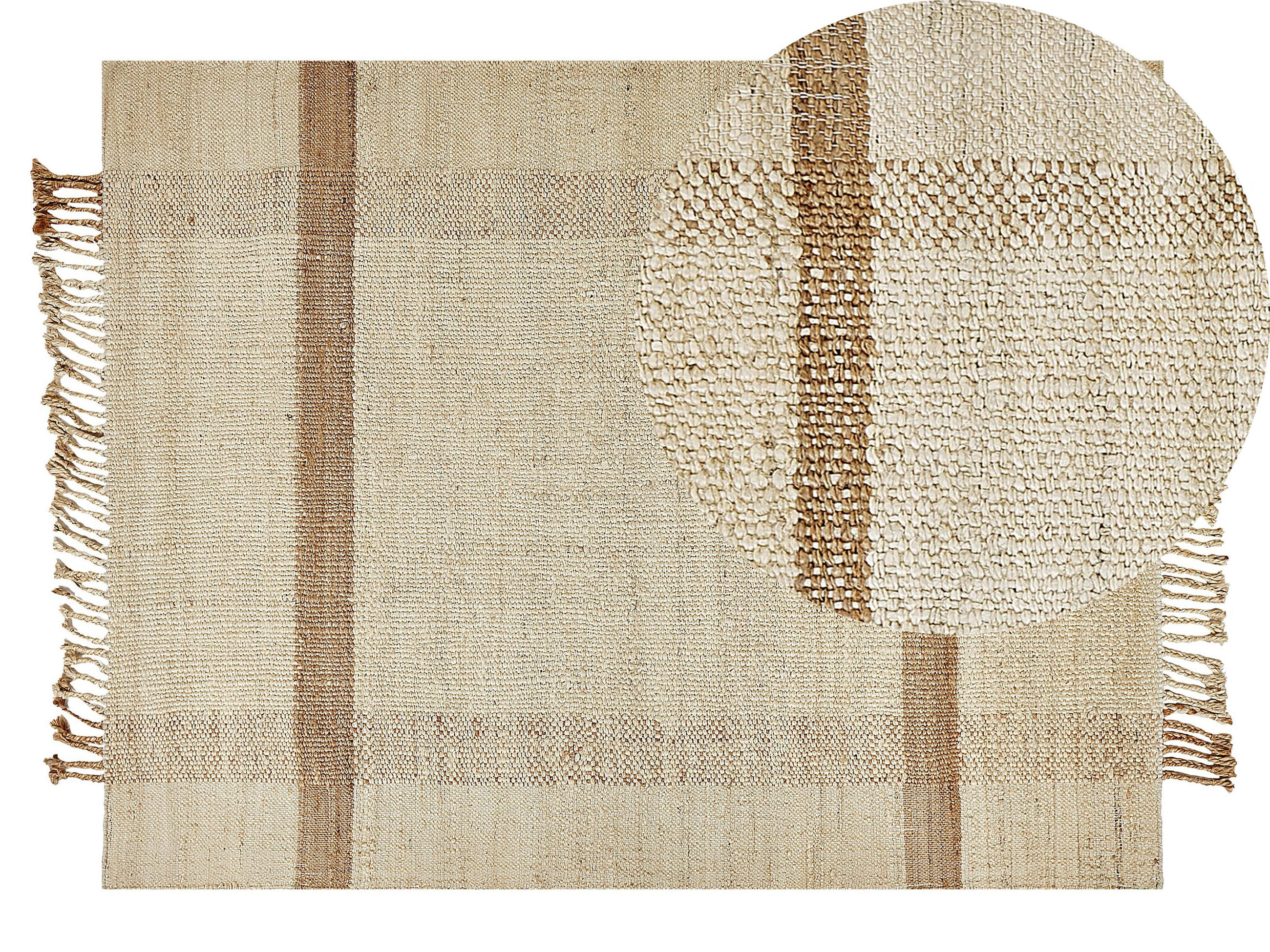 TEPPICH geflochten Yelmez 200/140 cm - Beige, Naturmaterialien (140/200cm) - Beliani