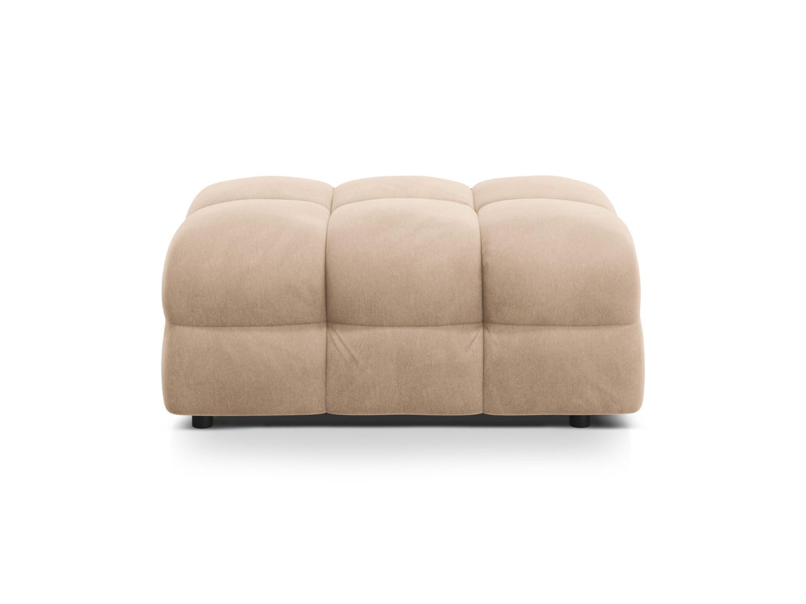 POUF Kendal aus Samt mandelbeige - Cappuccino, Textil (104/45/72cm) - Micadoni
