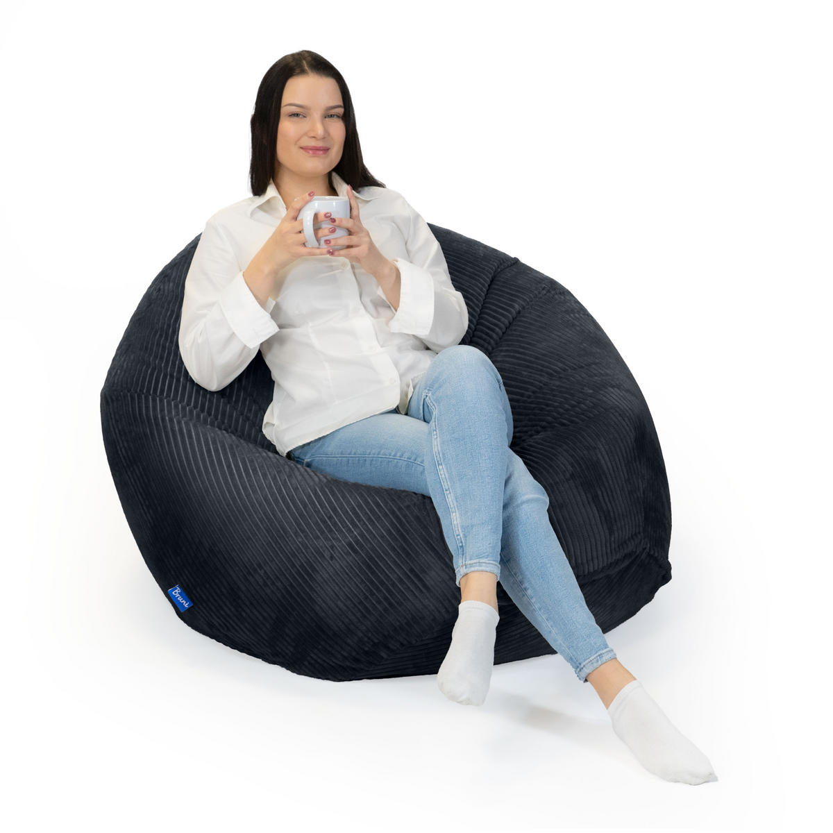 SITZSACK Classico Cord M schwarz - Schwarz, Textil (80/70/80cm) - Bruni