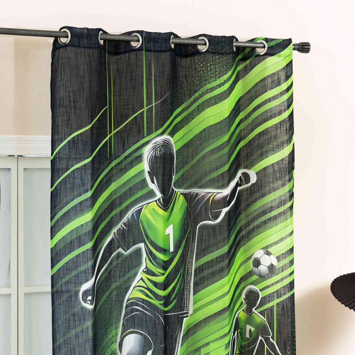 VORHANG SEOUL HxB 245x140 cm Fußballer - Hellgrün, Textil (140/245cm) - Gardinenbox