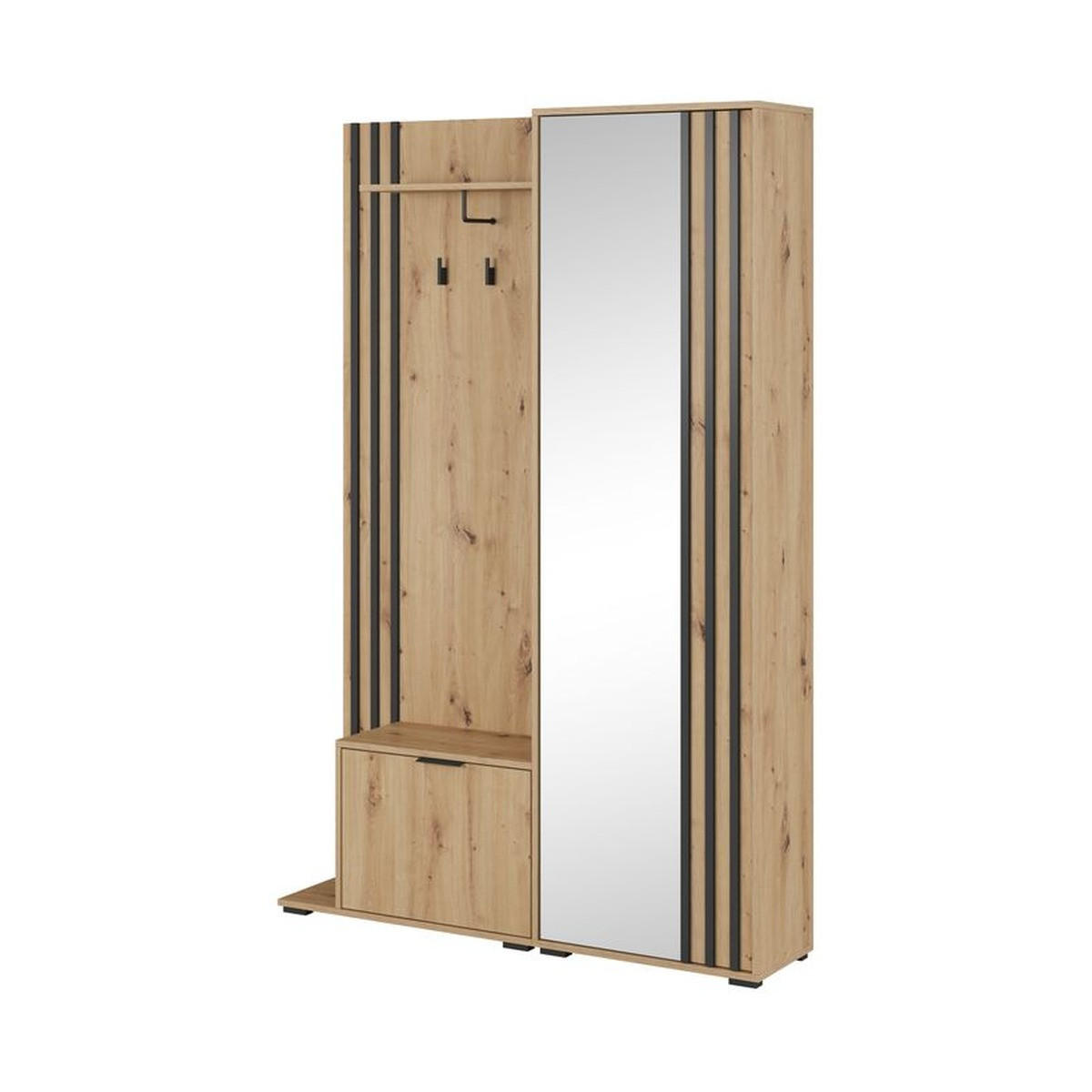 GARDEROBENPANEEL – 192 cm – Nelly – Eiche - Eiche Artisan, Holzwerkstoff (131/192/40cm) - hi-markt