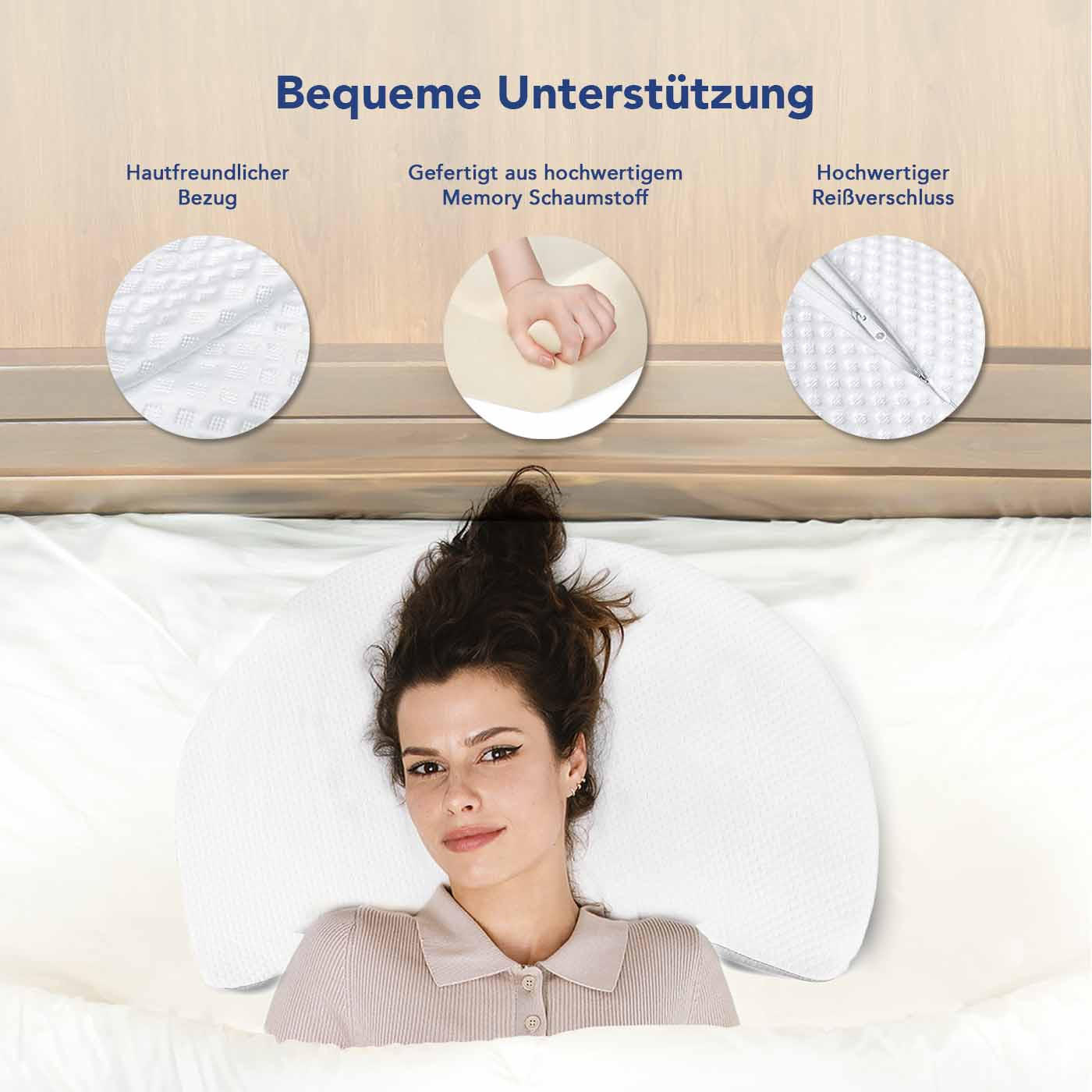 KISSEN Mondform - Weiß, Textil (62/31cm) - KomfortKissen