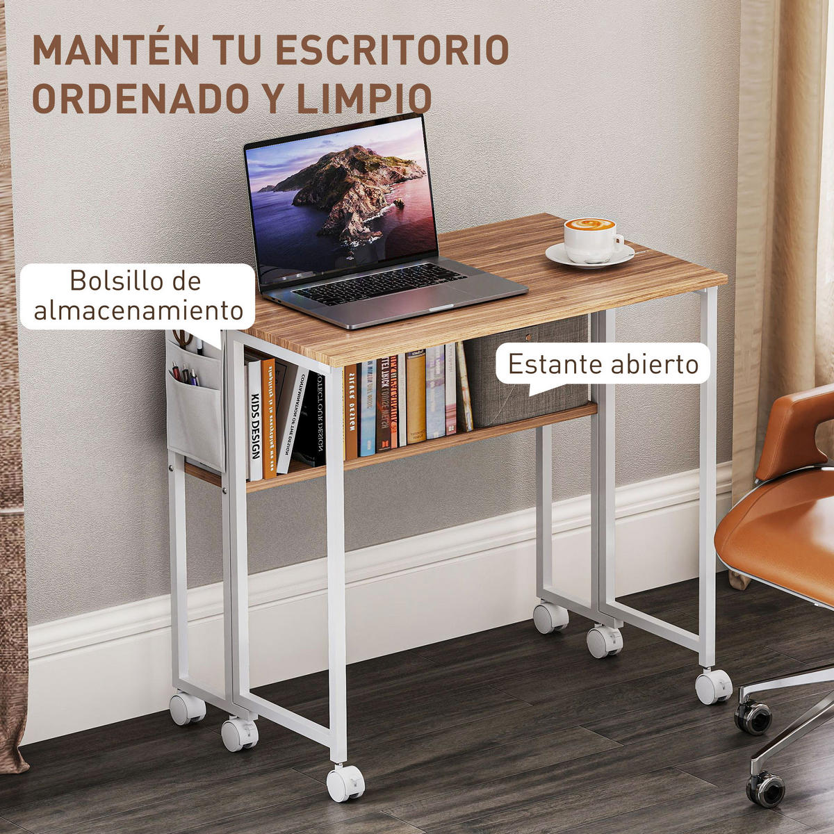 BÜROTISCH Naturholz 1 Stück - Braun, Holzwerkstoff (50/80/75cm) - GiPP