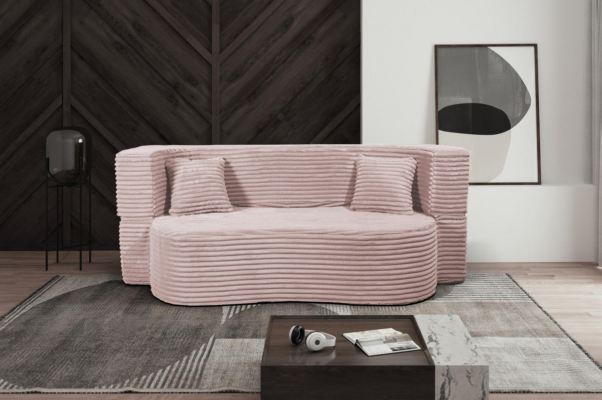 SCHLAFSOFA MYFOAM, Sofa mit Schlaffunktion, Farbe: Rosa, Cordstoff - Rosa, Textil (200/80/72cm) - Storez24