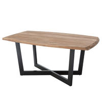 ESSTISCH - Akazie massiv / Eisen - Akaziefarben, Holz/Metall (100/180/77cm) - home24