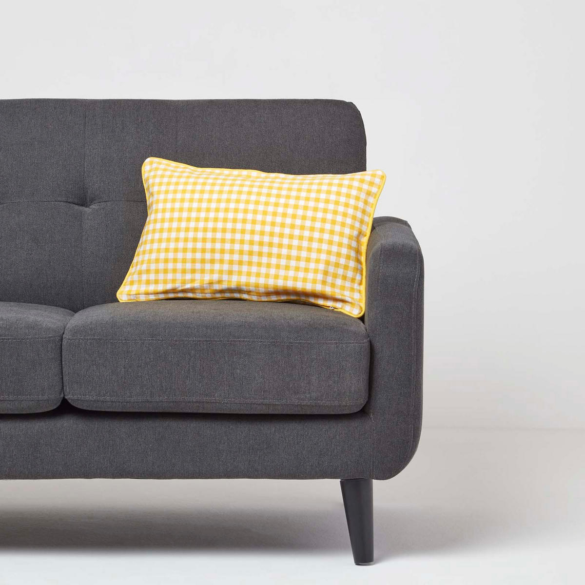 KISSENHÜLLE Vichy-Karo 30/50 cm, 100% Baumwolle - Gelb, Textil (30/50cm) - Homescapes