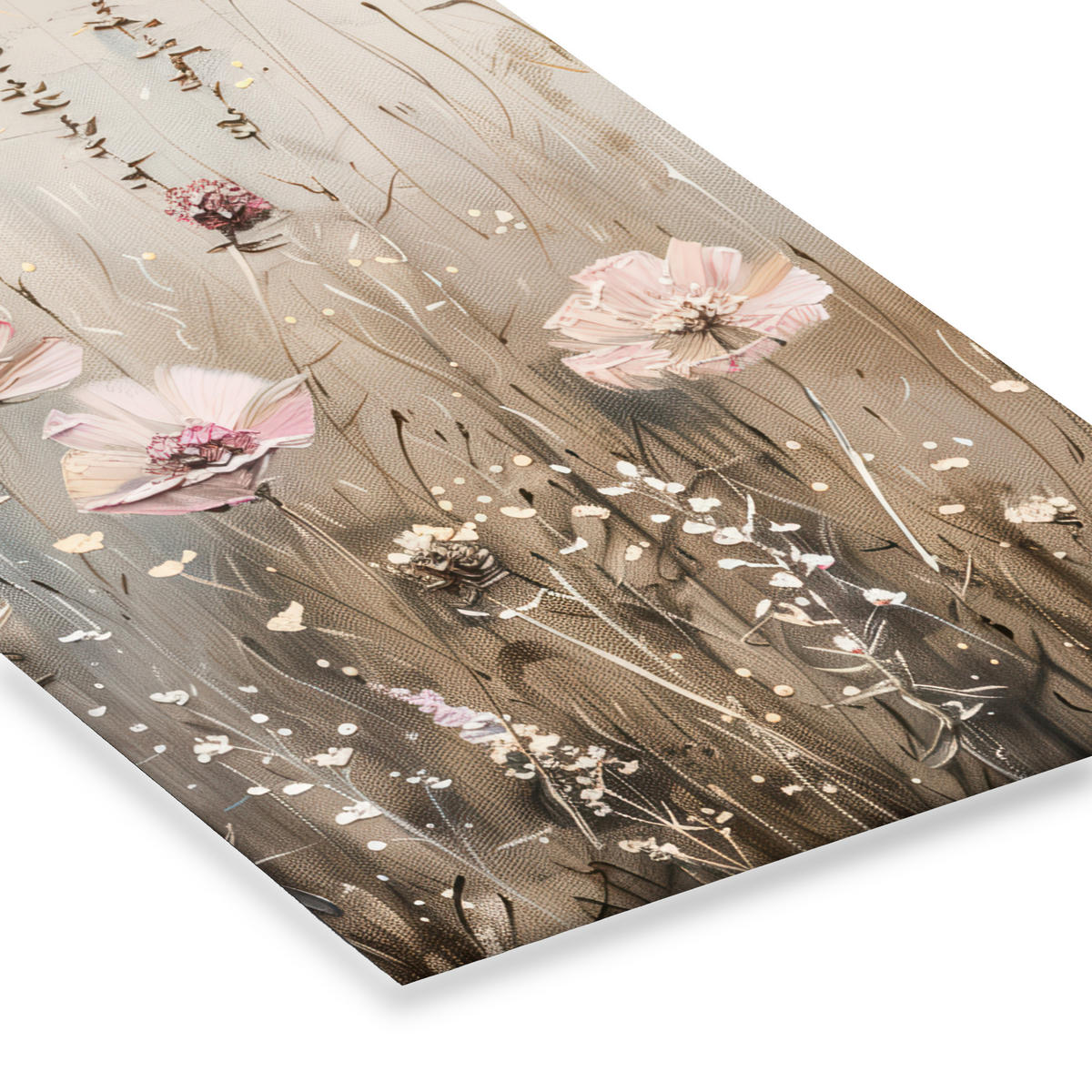 POSTER MIT RAHMEN Blumen - Rosa - Modern - Beige Bilder mit Rahmen 40x60 cm - Beige, Papier (40/60cm) - MuchoWow