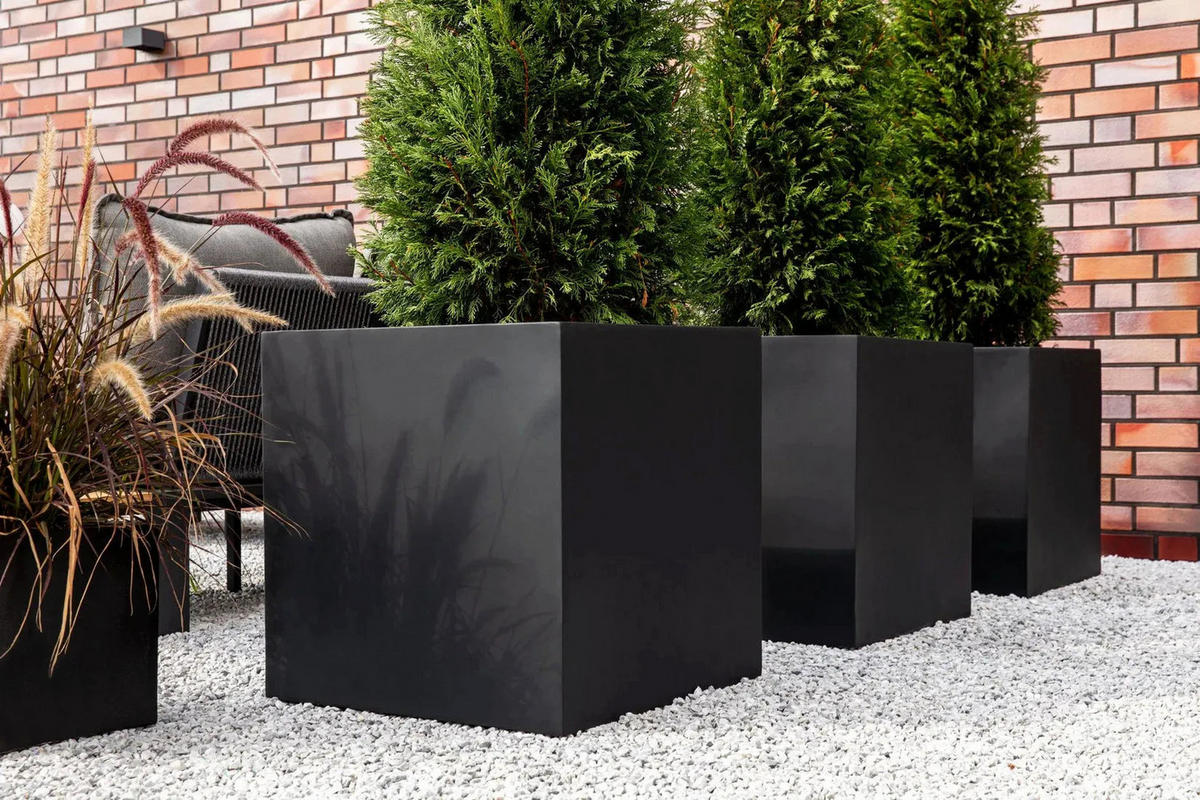PFLANZTOPF Arven schwarz | 50x50 - Schwarz, Kunststoff (50cm) - aplanta