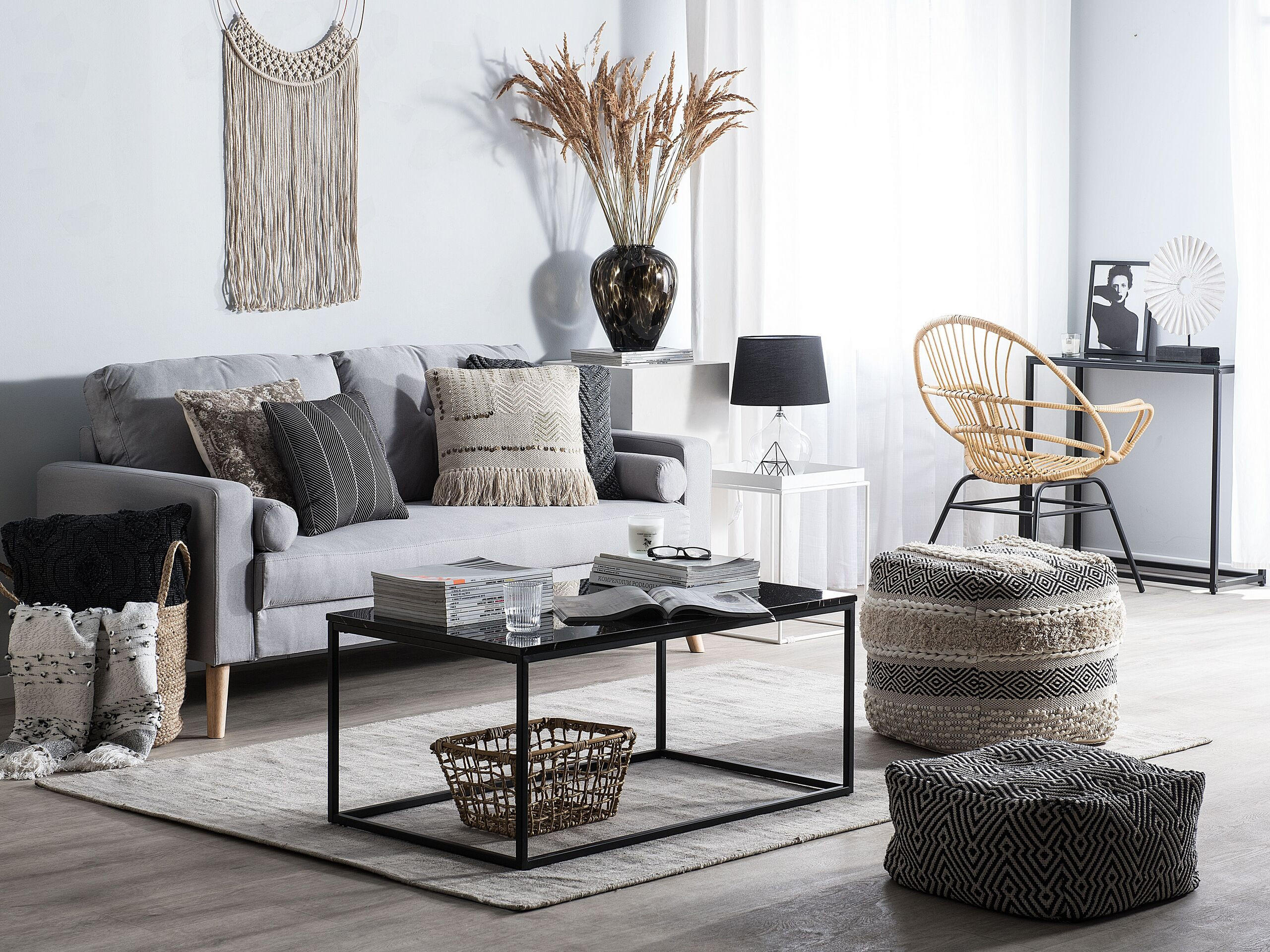 2-SITZER-SOFA Polyester Grau Kalmar - Hellgrau, Textil (182/88/74cm) - Beliani