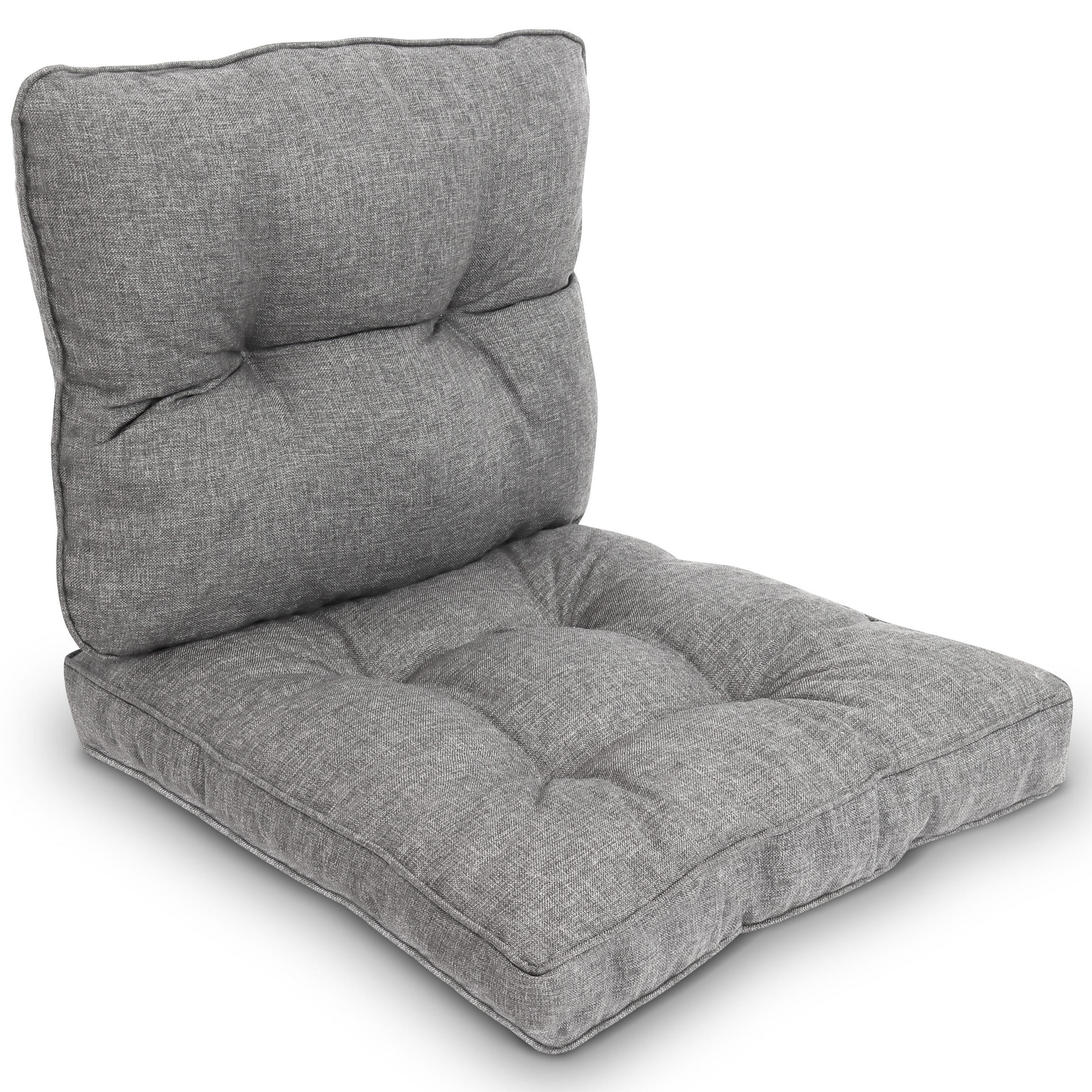 LOUNGEKISSEN Beauflair Outdoor Sitz 50x50x10cm mit Rücken 50x40x12cm Hellgrau (2tlg) - Hellgrau, Textil (50/50cm) - Beautissu 