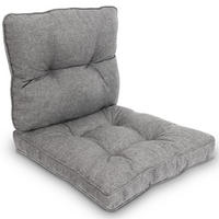 LOUNGEKISSEN Beauflair Outdoor Sitz 50x50x10cm mit Rücken 50x40x12cm Hellgrau (2tlg) - Hellgrau, Textil (50/50cm) - Beautissu 