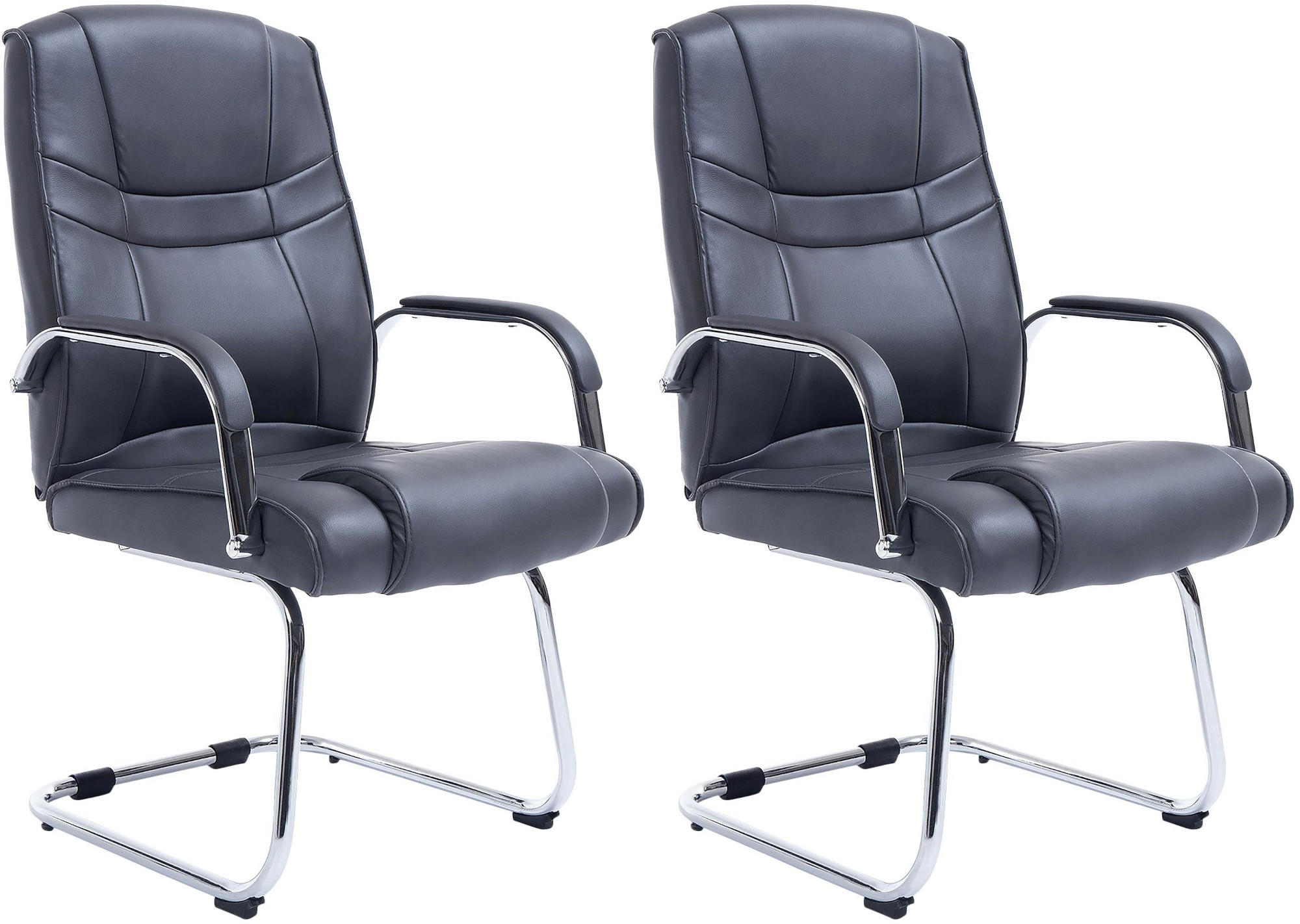 SCHWINGSTUHL 2er Set Lederlook grau - Grau, Textil/Metall (60/104/67cm) - CLP