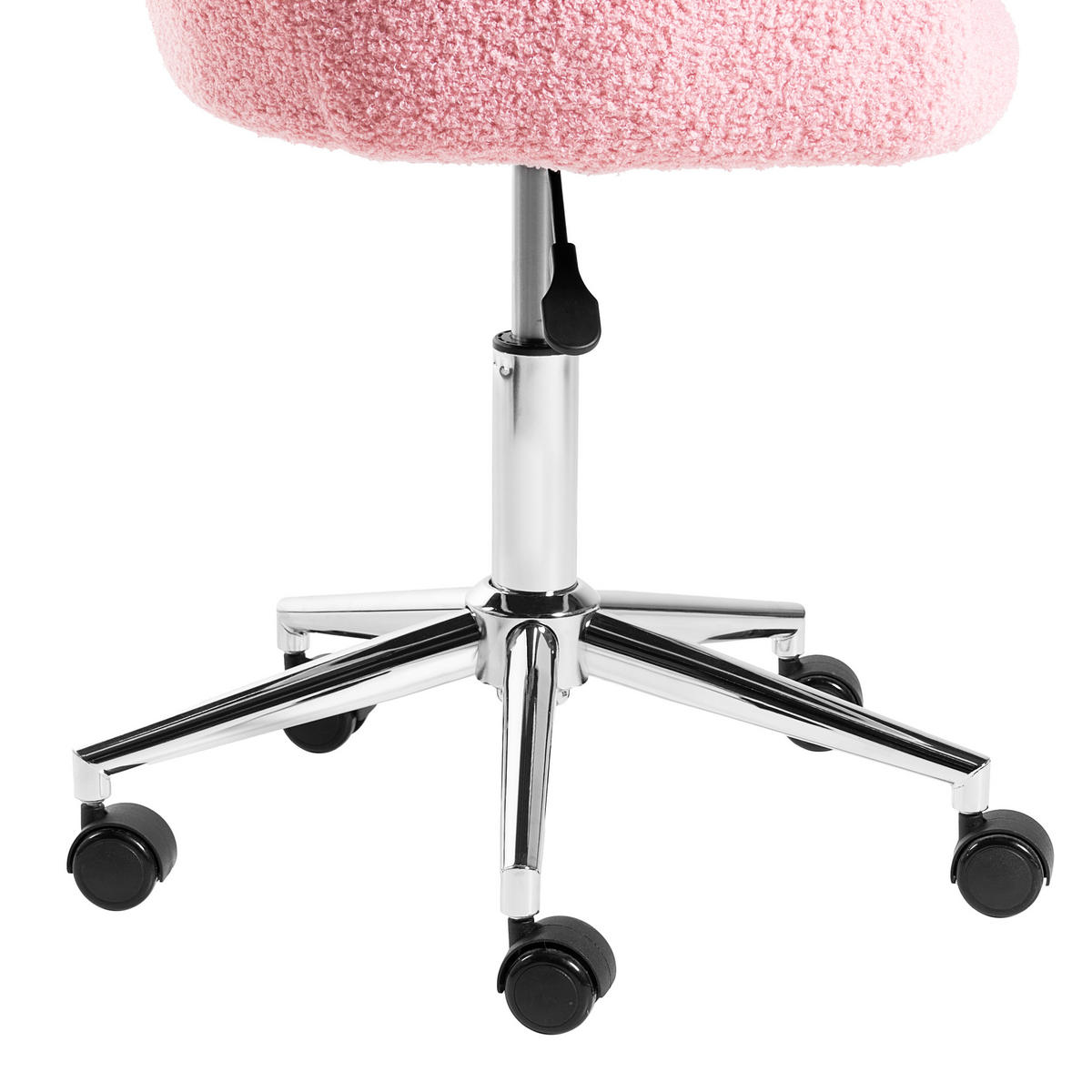 SCHREIBTISCHSTUHL Bouclé Rosa Priddy - Pink, Textil (60/79/60cm) - Beliani