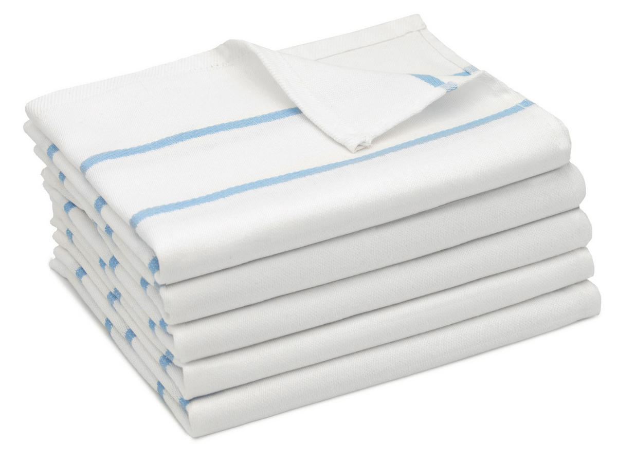 GESCHIRRTÜCHER, 5er-Set, 50 x 70 cm, 100% Baumwolle, Weiß - Weiß, Textil (50/70cm) - Zollner