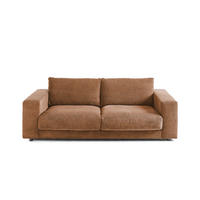 SOFA 2-SITZER MADELINE Braun Cord - Dunkelbraun/Schwarz, Kunststoff/Textil (230/85/127cm) - KAWOLA