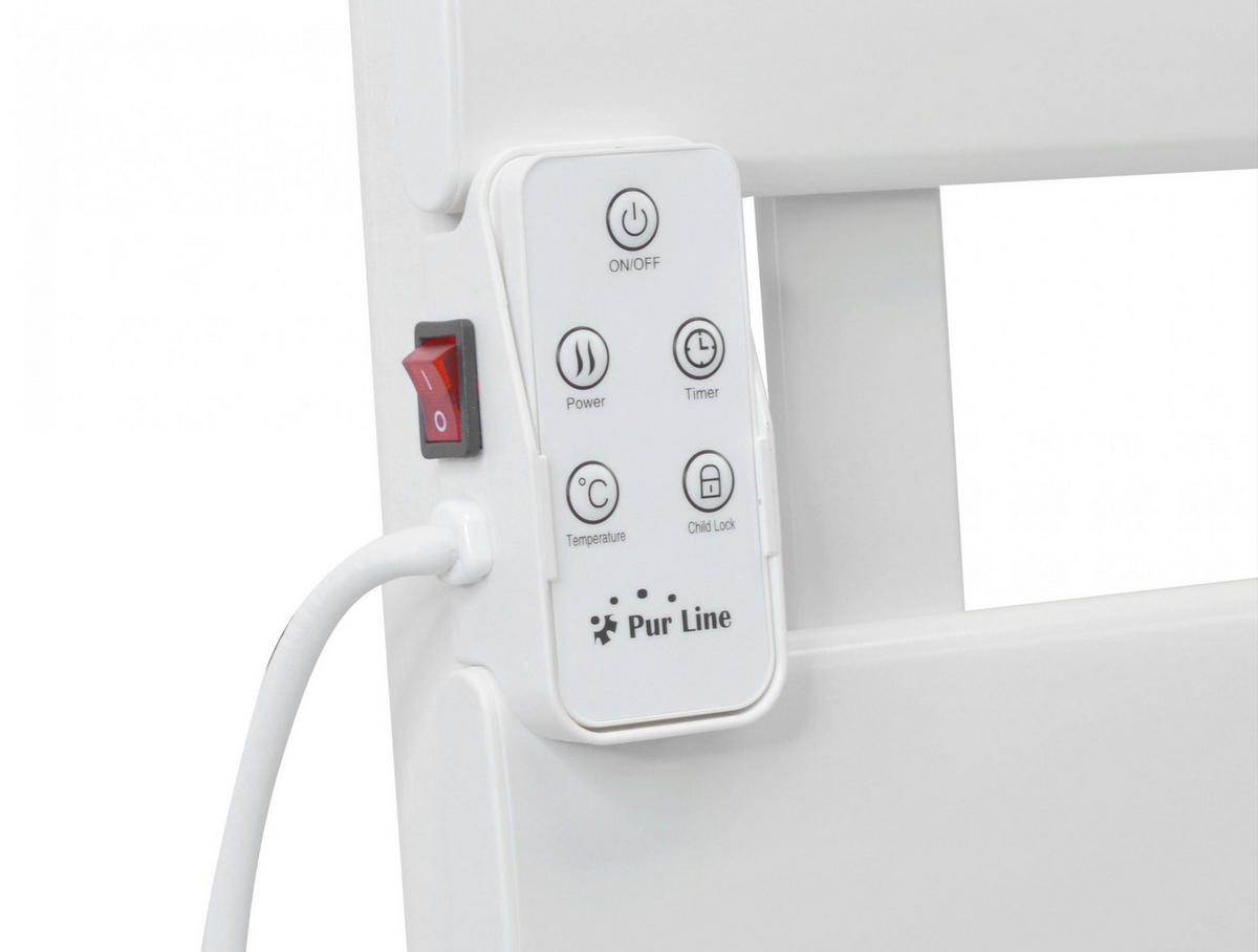 HANDTUCHTROCKNER Weiß mit Elektrosystem und Wandhalterung 500 W - Weiß, Metall (55/91/6cm) - Purline