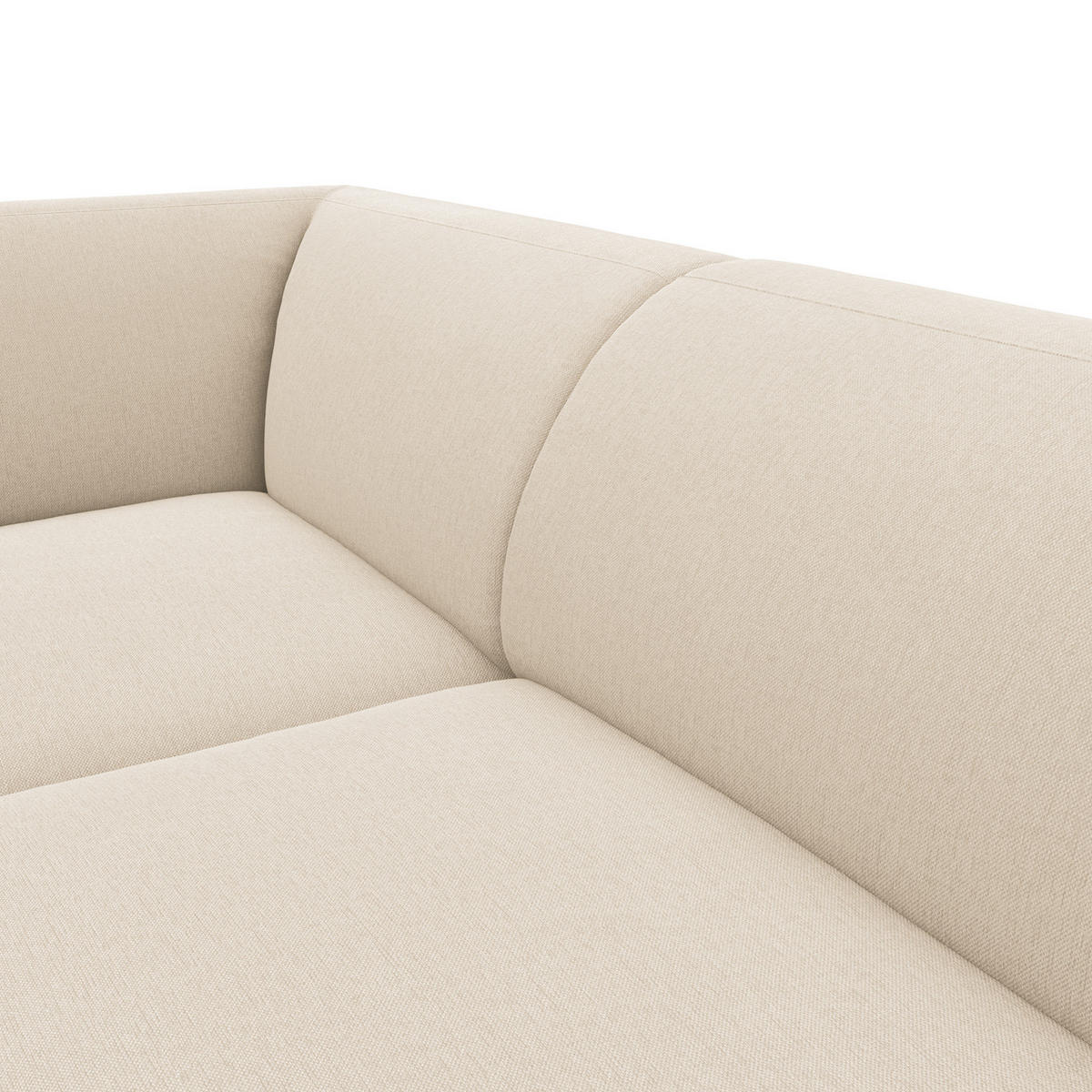 2,5-SITZER ECKSOFA mit Ottomane - Beige/Schwarz, Textil/Metall (252/205cm) - home24