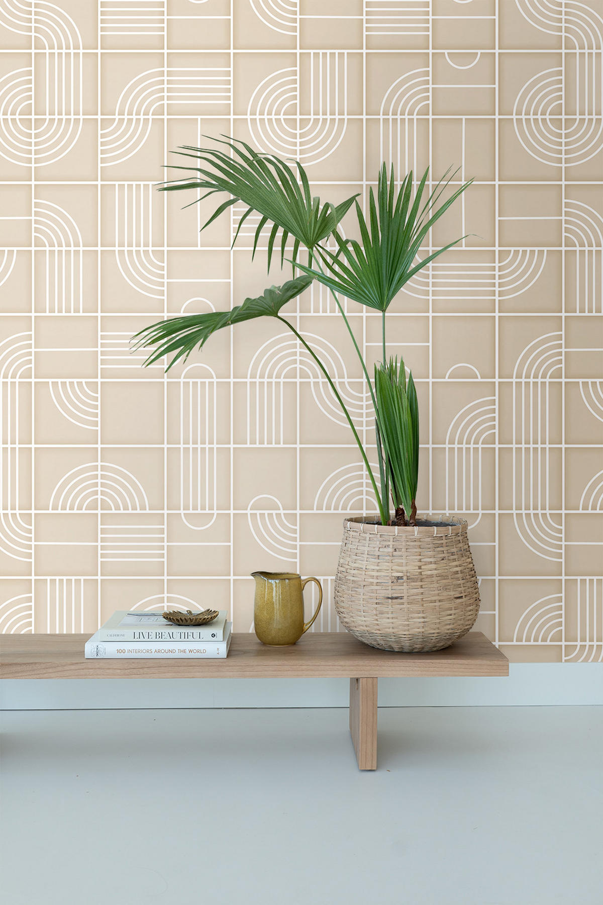 FOTOTAPETE 3D-Muster 150 x 279 cm - Beige, Papier (150/279cm) - ESTAhome