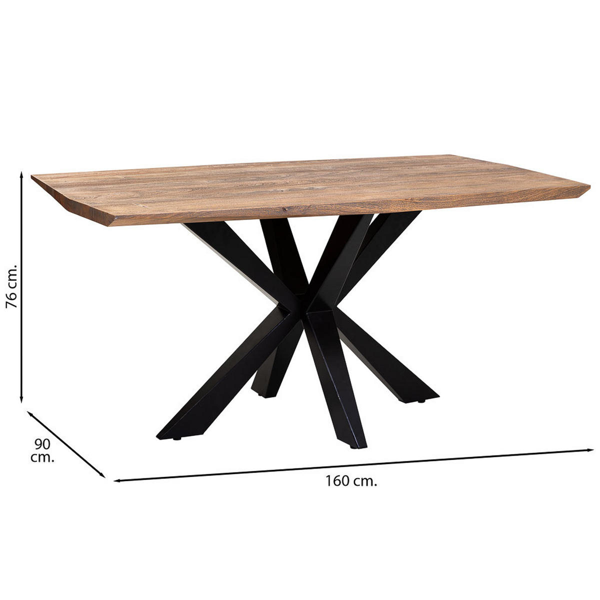 ESSTISCH 160x90x76cm - Braun, Holz (90/160/76cm) - Wanderlust