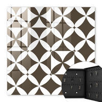 SCHLÜSSELBOX Schwarz 30x30 cm- Türöffnung nach rechts - Geometrische Komposition - Braun, Metall (30/30/5cm) - TULUP