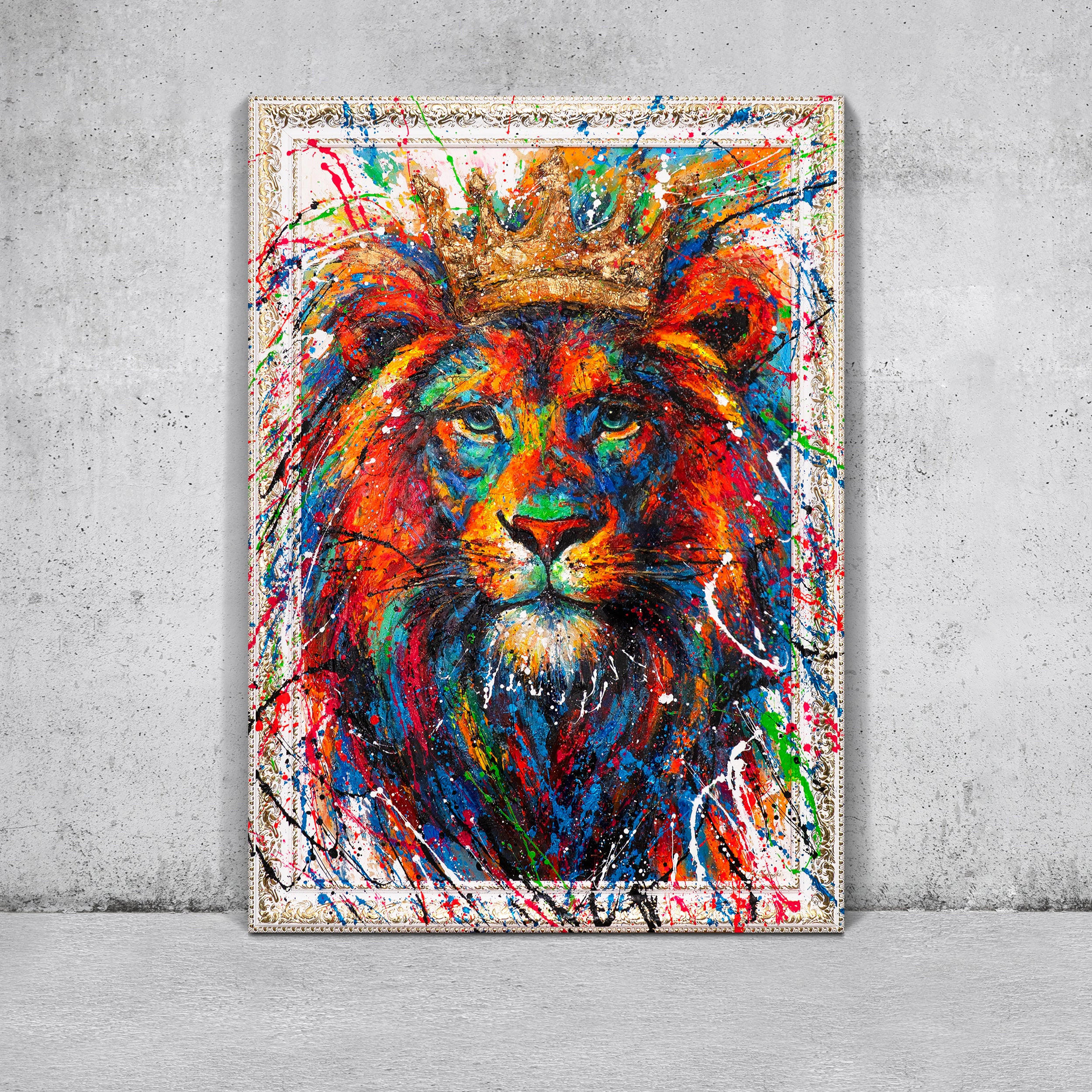 GEMÄLDE König der Farben Schattenfugenrahmen Weiß 120x80 cm - Weiß, Holz (120/80cm) - YS-art gallery