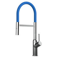 KÜCHENARMATUR, Verchromt und Blau, 2-Strahl-Brause - Chromfarben, Metall (23/46.5/23cm) - VIZIO