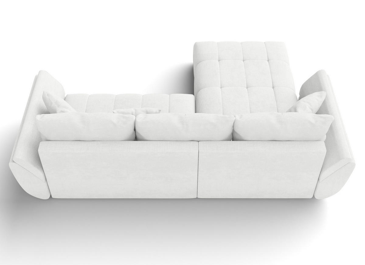 ECKSOFA L Form Verciani Weiß 266/190/91 cm mit Schlaffunktion - Schwarz/Weiß, Kunststoff/Textil (266/190cm) - AX Living
