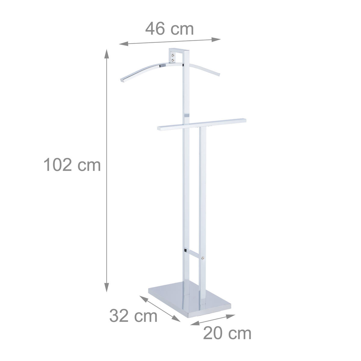 HERRENDIENER - Silberfarben, Metall (46/102/32cm) - Relaxdays